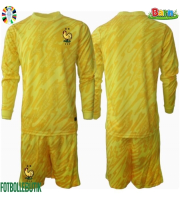 Frankrike Målvakt Hemmaställ Barn EM 2024 Långärmad (+ Korta byxor)